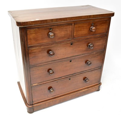Lot 76 - A Victorian mahogany chest of two short over...