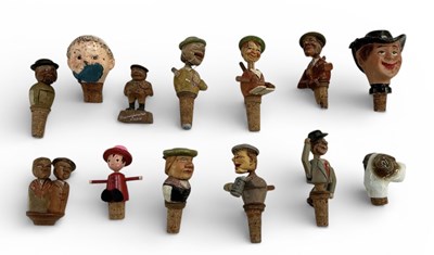 Lot 341 - Nine assorted painted treen novelty mechanical...