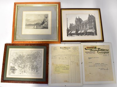Lot 345 - Liverpool related maps, prints and ephemera,...