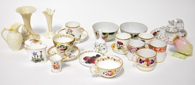 Lot 154 - Three pieces of Belleek, comprising a jug and...