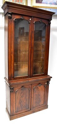 Lot 74 - A Victorian mahogany chiffonier bookcase with...