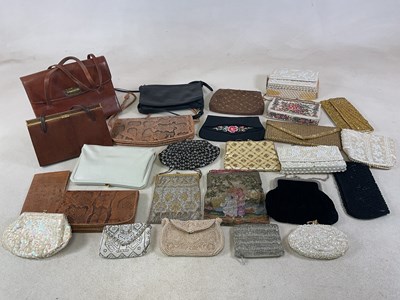 Lot 87 - Two vintage beadwork evening bags, embroidered,...