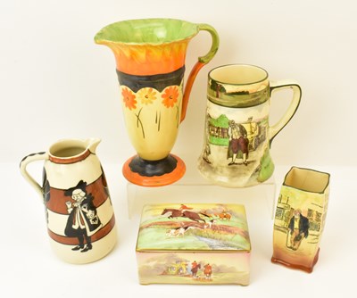 Lot 156 - Five items of decorative pottery comprising a...
