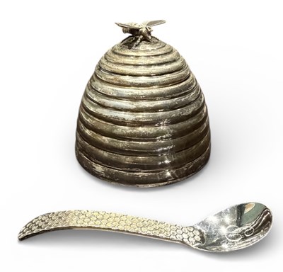 Lot 1117A - An Elizabeth II hallmarked silver lidded honey...