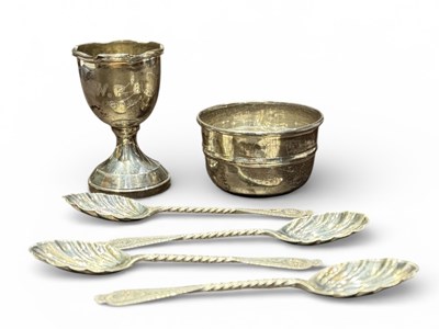 Lot 1134A - A set of four Victorian hallmarked silver...