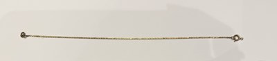 Lot 1422A - A 9ct yellow gold dainty fine link bracelet,...