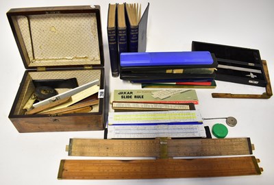 Lot 306 - A quantity of various folding and slide rules,...