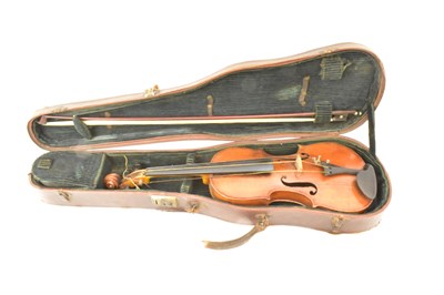 Lot 8 - A full size violin with one-piece back length...