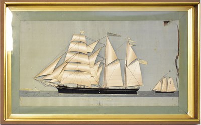 Lot 388 - A 19th century silk Canadian folk art picture,...