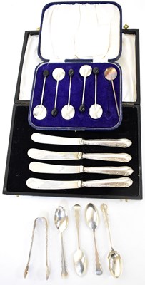 Lot 574 - A cased set of George V hallmarked silver...