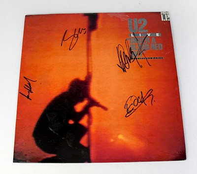 Lot 492 - U2; LP 'Under A Blood Red Sky' bearing the...