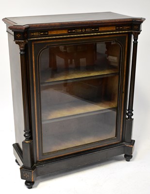 Lot 86 - A 19th century credenza with string inlaid top,...