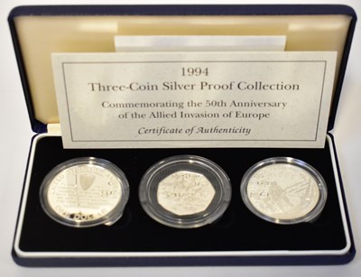 Lot 636 - THE ROYAL MINT; a 1994 Three-Coin Silver Proof...