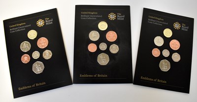Lot 620 - THE ROYAL MINT; three Emblems of Britain...