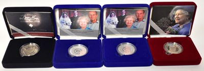Lot 648 - THE ROYAL MINT; four silver proof crowns, 2007...