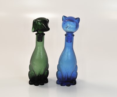 Lot 251 - EMPOLI: two Italian mid 20th century art glass...