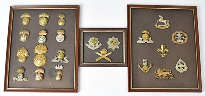 Lot 491 - Three framed badge displays, various fusilier...