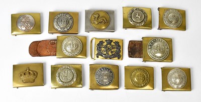 Lot 497 - Eleven German Imperial Army belt buckles,...
