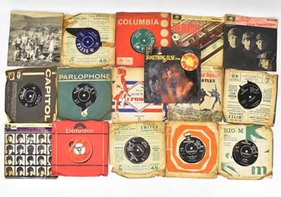 Lot 413 - Sixteen 45rpm records to include nine Beatles...