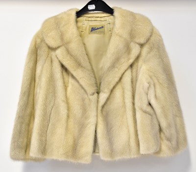 Lot 371 - A vintage cream fur cropped jacket with...