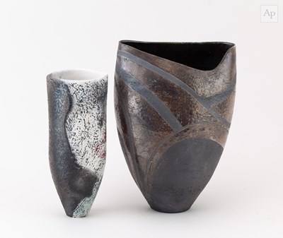 Lot 159 - DAVID HOWARD JONES (born 1953); a raku vessel...