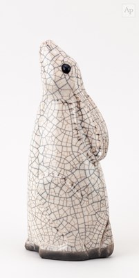 Lot 478 - CHLOE HARFORD; a raku sculpture of a...