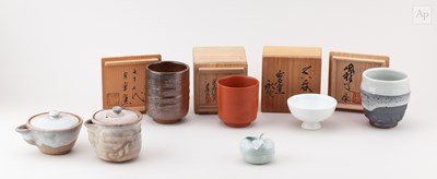 Lot 731 - A group of seven Japanese ceramics including...