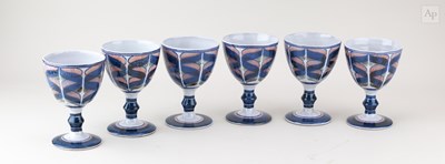 Lot 346 - JULIAN BELMONT for Aldermaston Pottery; a set...