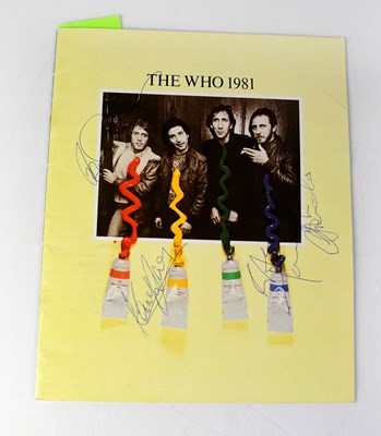 Lot 562 - THE WHO; a 1981 programme bearing signatures...