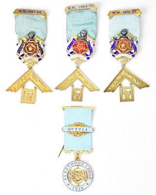 Lot 300 - A 9ct yellow gold Masonic jewel for Fleetwood...