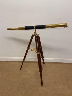 Lot 37 - A modern reproduction brass telescope, with...