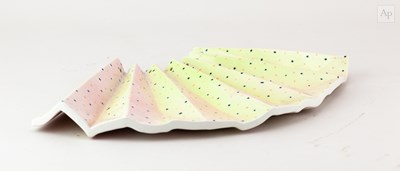 Lot 71 - CAROL McNICOLL (born 1943); an earthenware fan...