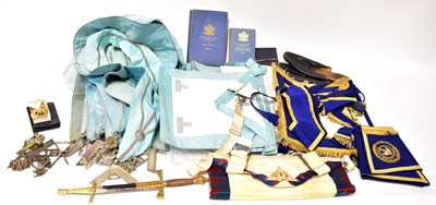 Lot 301 - A large quantity of Masonic regalia, including...