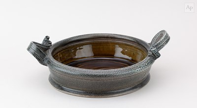 Lot 708 - WALTER KEELER (born 1942); an oval salt glazed...