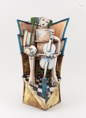 Lot 129 - CHRISTY KEENEY (born 1958); 'The Cellist', an...