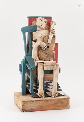 Lot 130 - CHRISTY KEENEY (born 1958); 'The Guitar Player'...
