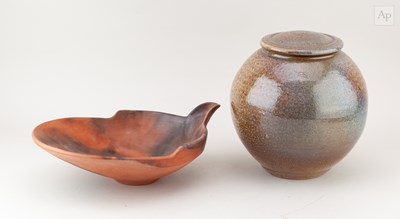 Lot 423 - MICHAEL CASSON (1925-2003); a salt glazed jar...