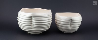 Lot 369 - KEVIN MILLWARD (born 1954); two deep porcelain...