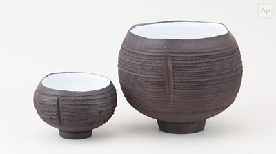Lot 370 - KEVIN MILLWARD (born 1954); two deep stoneware...