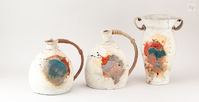 Lot 309 - JOHN KERSHAW (born 1940); a stoneware twin...