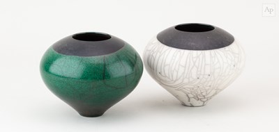 Lot 554 - ROB SOLLIS (born 1966); a pair of atom vases...