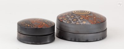 Lot 337 - JOHN WHEELDON (born 1950); two raku boxes with...