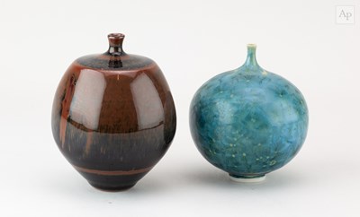 Lot 181 - DEREK CLARKSON (1928-2013); a stoneware bottle...