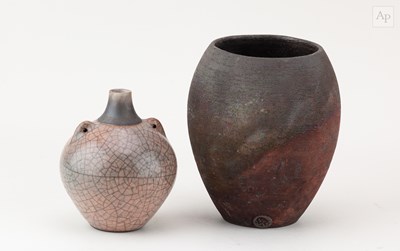 Lot 675 - TIM ANDREWS (born 1960); a Dorset Owl costrel...