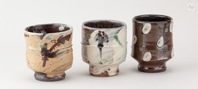 Lot 297 - JIM MALONE (born 1946); a trio of stoneware...
