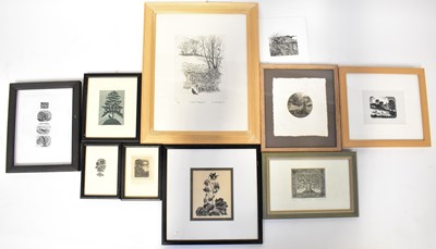 Lot 360 - Nine various 20th century etchings and...
