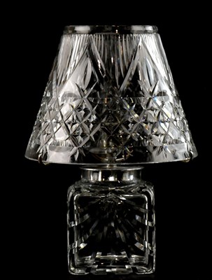 Lot 338 - A good quality cut glass table lamp, with...
