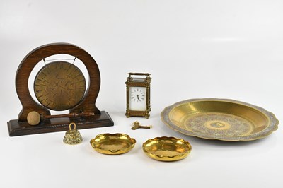 Lot 1363 - A 19th century French brass carriage clock, an...
