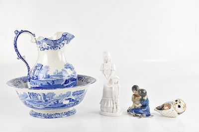 Lot 260 - SPODE; an 'Italian' pattern jug and bowl set,...