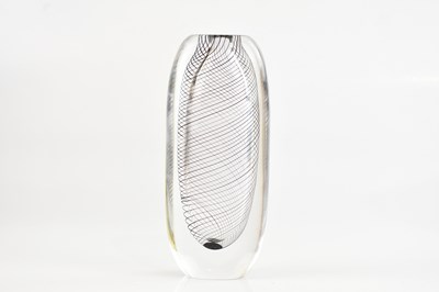 Lot 105 - VICKE LINDSTRAND KOSTA; a clear glass cased...